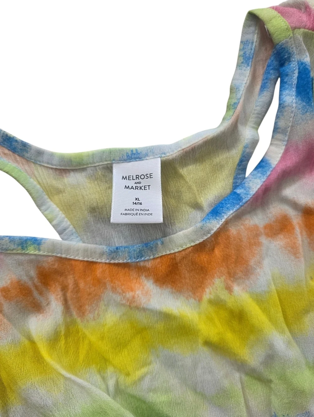 Melrose and Market Bright Multi-Color Tie-Dye Tank Dress Teen Girl XL